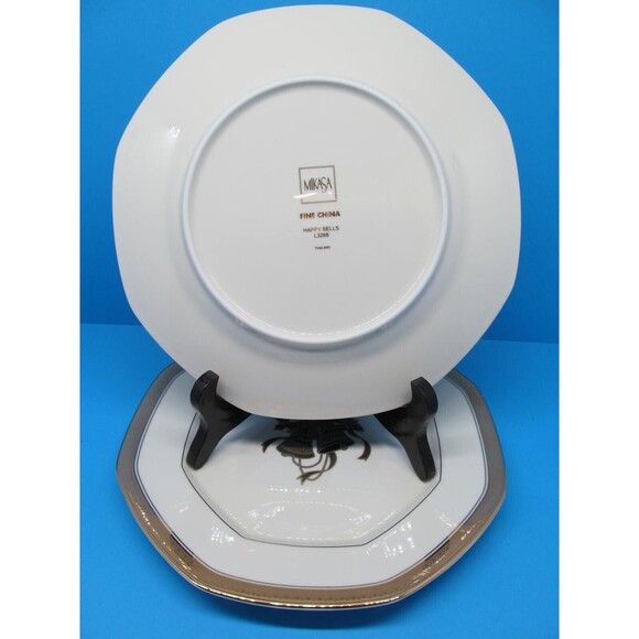 Mikasa Happy Bells Luncheon Accent Octagonal Plates 9" Set of 2 - Picture 5 of 9